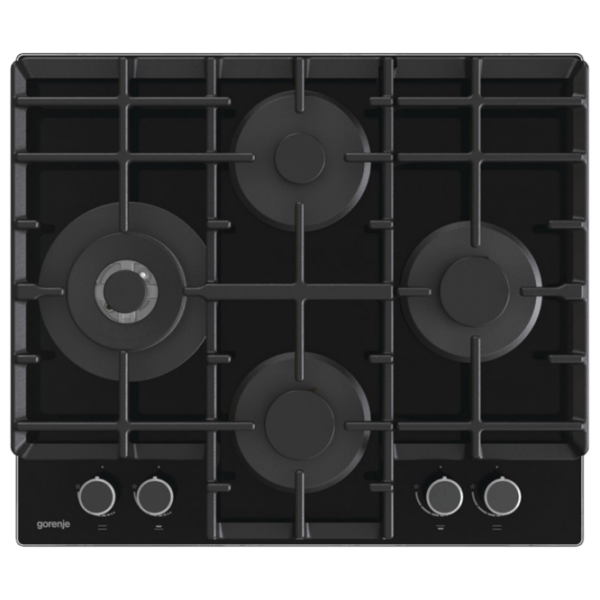 Plită încorporabilă pe gaz Gorenje GTW6D42AB Black Sticlă călită, Gratare: Fontă photo 1