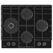 Plită încorporabilă pe gaz Gorenje GTW6D42AB Black Sticlă călită, Gratare: Fontă