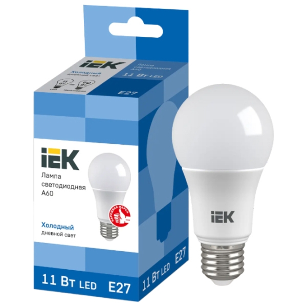 Лампочка светодиодная IEK A60 LLE-A60-11-230-65-E27 E27 | 11 Вт | White photo 3