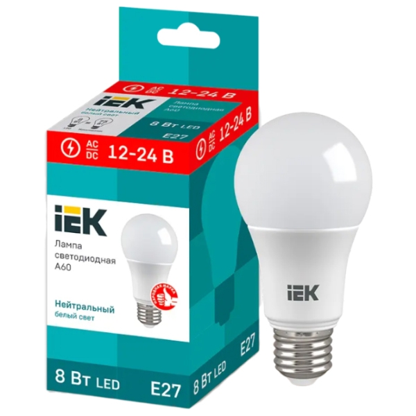 Bec LED IEK A60 LLE-A60-08-12-24-40-E27 E27 | 8 W | White photo 3