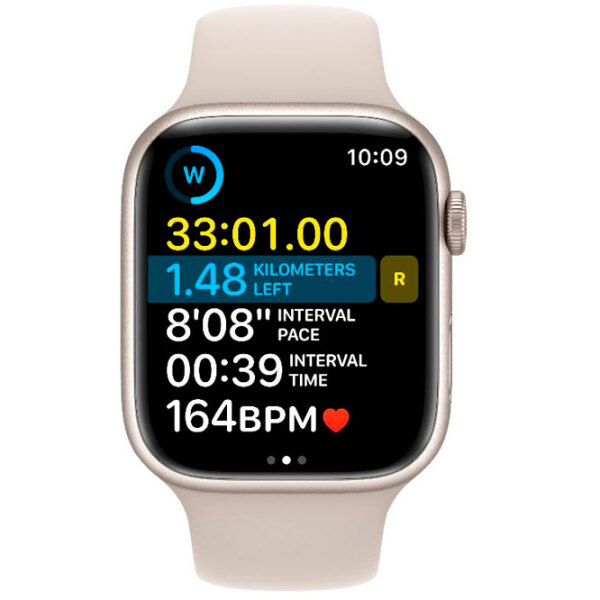 Ceas inteligent Apple Watch Series 9 Starlight 1.9" | 45 mm | Aluminiu/ Silicon| MR963QR/ A photo 3