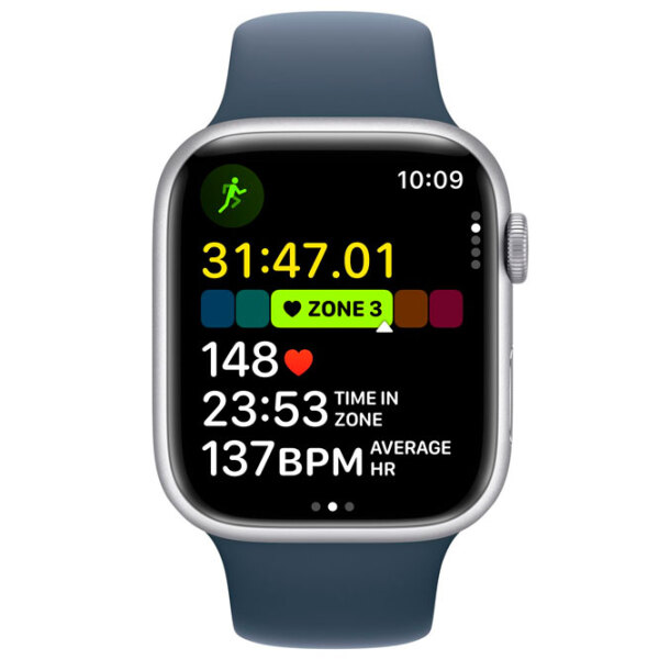 Ceas inteligent Apple Watch Series 9 Silver 1.9" | 45 mm | Aluminiu/ Silicon| MR9D3QR/ A photo 3