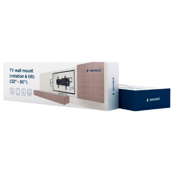 Suport TV Gembird WM-80ST-01 Black VESA 600 x 400 mm photo 5