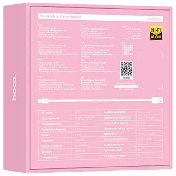 Căști Hoco EW19 Plus Pink Fără fir / Personal / In ear photo 4