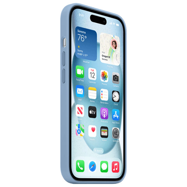 Husă pentru smartphone Apple iPhone 15 (MT0Y3ZM/ A) Winter Blue Apple, TPU, MagSafe Back photo 3
