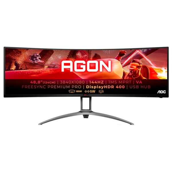 Monitor AOC AG493QCX Black Silver 49" 4K LED LED photo 4