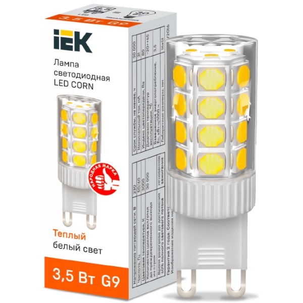 Лампочка светодиодная IEK LED CORN LLE-CORN-4-230-30-G9 G9 | 3.5 Вт | White photo 3
