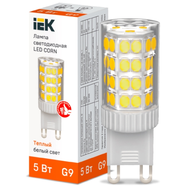 Bec LED IEK LED CORN LLE-CORN-5-230-30-G9 G9 | 5 W | White photo 3