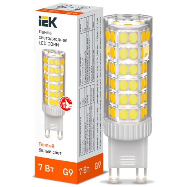 Лампочка светодиодная IEK LED CORN LLE-CORN-7-230-30-G9 G9 | 7 Вт | White photo 3