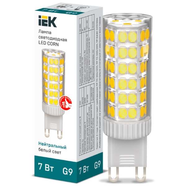 Лампочка светодиодная IEK LED CORN LLE-CORN-7-230-40-G9 G9 | 7 Вт | White photo 3