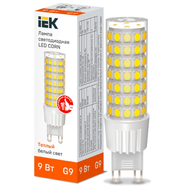 Лампочка светодиодная IEK LED CORN LLE-CORN-9-230-30-G9 G9 | 9 Вт | White photo 3