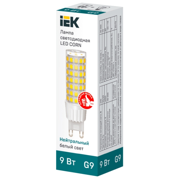 Лампочка светодиодная IEK LED CORN LLE-CORN-9-230-40-G9 G9 | 9 Вт | White photo 2