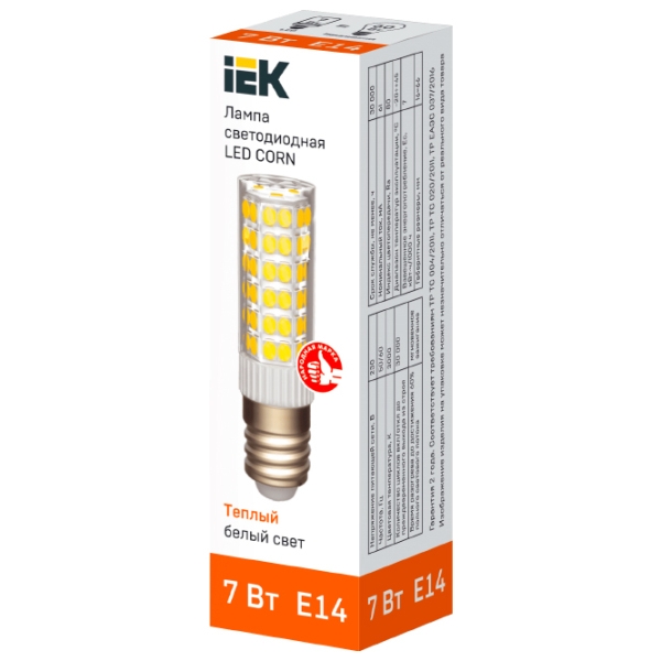 Лампочка светодиодная IEK LED CORN LLE-CORN-7-230-30-E14 E14 | 7 Вт | White photo 2
