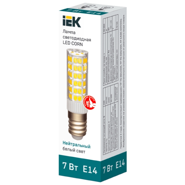 Лампочка светодиодная IEK LED CORN LLE-CORN-7-230-40-E14 E14 | 7 Вт | White photo 2