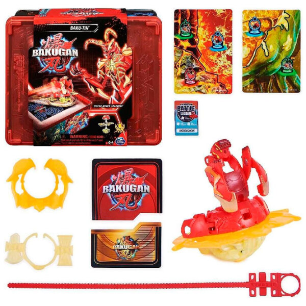 Игровой набор Bakugan Battle Pack BakuTin 3S1 6067046 Красный для мальчиков, 5+ photo 1