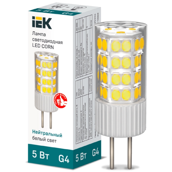 Bec LED IEK LED CORN LLE-CORN-5-230-40-G4 G4 | 5 W | White photo 3