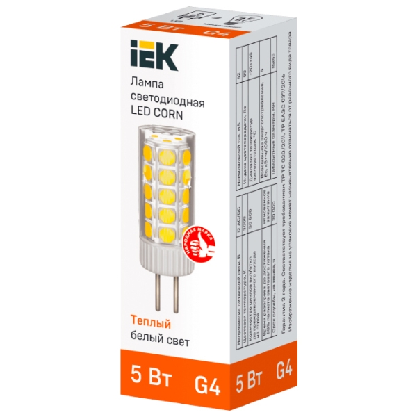 Лампочка светодиодная IEK LED CORN LLE-CORN-5-012-30-G4 G4 | 5 Вт | Yellow photo 2