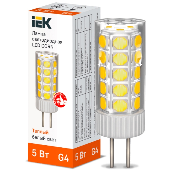 Лампочка светодиодная IEK LED CORN LLE-CORN-5-012-30-G4 G4 | 5 Вт | Yellow photo 3