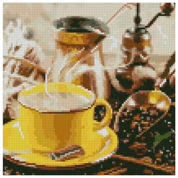 Pictură pe numere Strateg O ceașcă proaspătă de cafea CA-0037 30 x 30 cm, P&acirc;nză photo 1