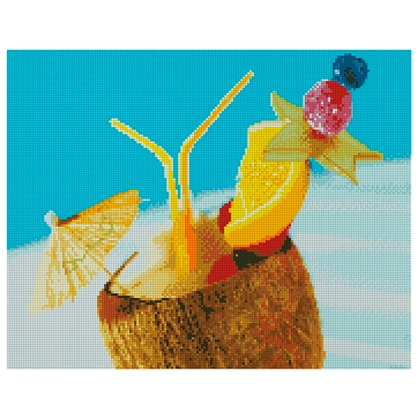 Pictură pe numere Strateg Cocktail hawaiian FA12106 50 x 40 cm, P&acirc;nză photo 1