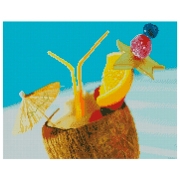 Pictură pe numere Strateg Cocktail hawaiian FA12106 50 x 40 cm, P&acirc;nză