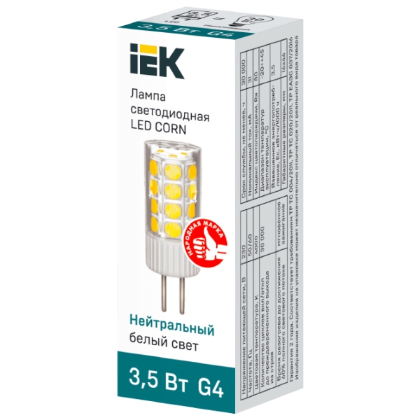 Bec LED IEK LED CORN LLE-CORN-4-230-40-G4 G4 | 3.5 W | White photo 2