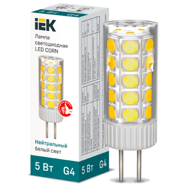 Bec LED IEK LED CORN LLE-CORN-5-012-40-G4 G4 | 5 W | White photo 3