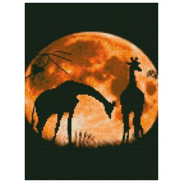 Pictură pe numere Strateg Girafă pe fundalul lunii HX025 40 x 30 cm, P&acirc;nză photo 1