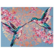 Pictură pe numere Strateg Păsări colibri delicate HX460 50 x 40 cm, P&acirc;nză
