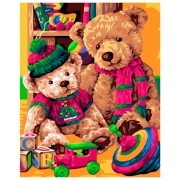 Pictură pe numere Strateg Jucării SV-0082 40 x 30 cm, P&acirc;nză