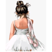 Pictură pe numere Strateg Balerina SY6261 50 x 40 cm, P&acirc;nză