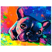 Pictură pe numere Strateg Buldog francez VA-1972 50 x 40 cm, P&acirc;nză