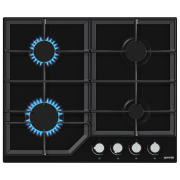 Plită încorporabilă pe gaz Gorenje GT641KB Black Sticlă călită, Gratare: Fontă
