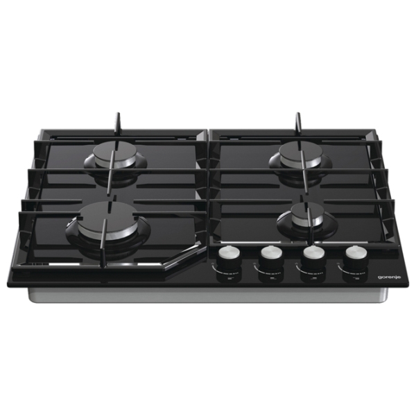 Plită încorporabilă pe gaz Gorenje GT641KB Black Sticlă călită, Gratare: Fontă photo 3