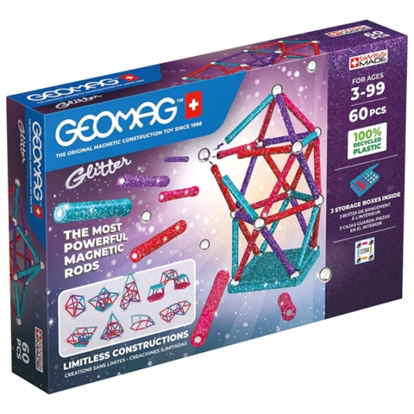 Конструктор Geomag Glitter Разноцветный Количество деталей 60, 3+ photo 1