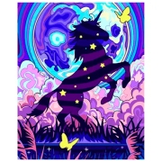 Pictură pe numere Strateg Unicorn VA-3590 50 x 40 cm, P&acirc;nză