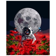 Pictură pe numere Strateg Astronaut VA-3592 50 x 40 cm, P&acirc;nză