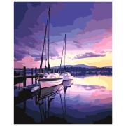 Pictură pe numere Strateg Port in zori VA-3629 50 x 40 cm, P&acirc;nză