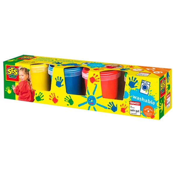 Set de creație SES Finger Paint 4 Colours 00305 Multicolor Pentru copii, 3+ photo 1