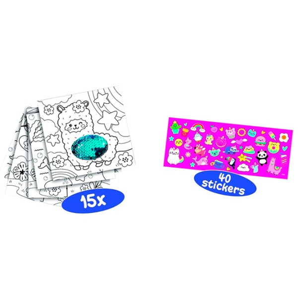 Креативный набор SES Magic Sequins Colouring Book 00114 Розовый для девочек, 3+ photo 3