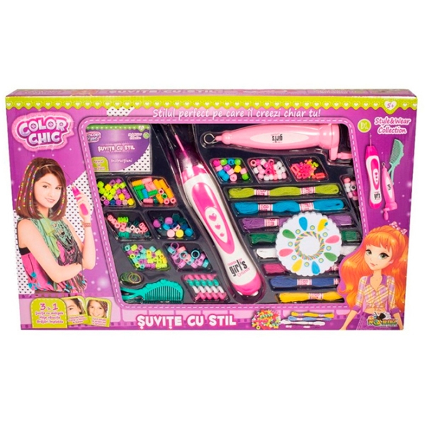 Set de creație Noriel Color Chic Șuvițe Cu Stil INT6055 Pink Pentru copii, 5+ photo 2
