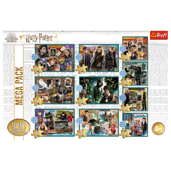 Puzzle 2D Trefl 10 in 1 In the world of Harry Potter (90392) Numărul de piese: 329, Vârsta recomandată: 4+ photo 2