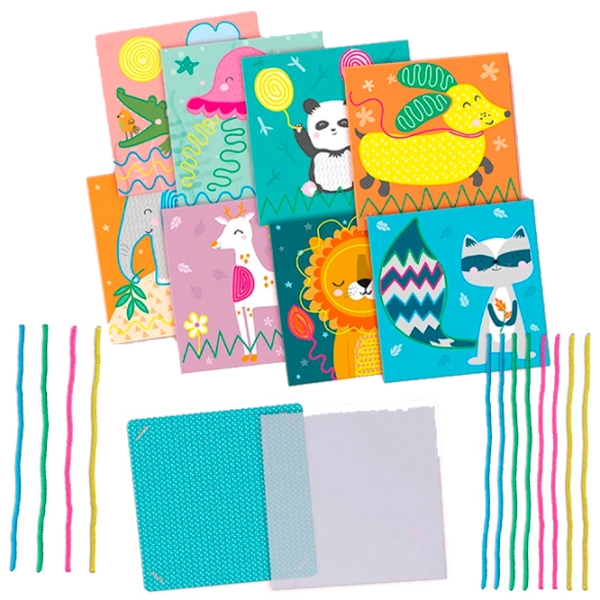 Set de creație SES Drawing with laces 14889S Multicolor Pentru copii, 3+ photo 1