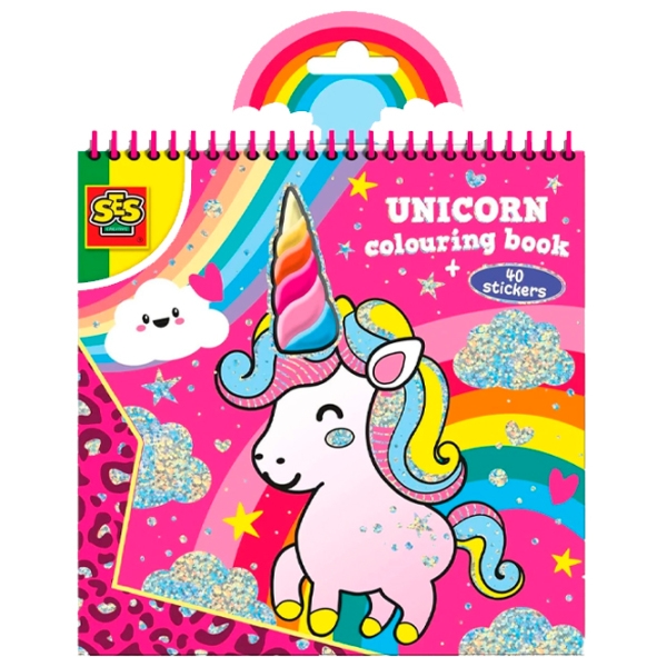 Set de creație SES Unicorn colouring book 00111 Multicolor pentru fetițe, 3+ photo 1