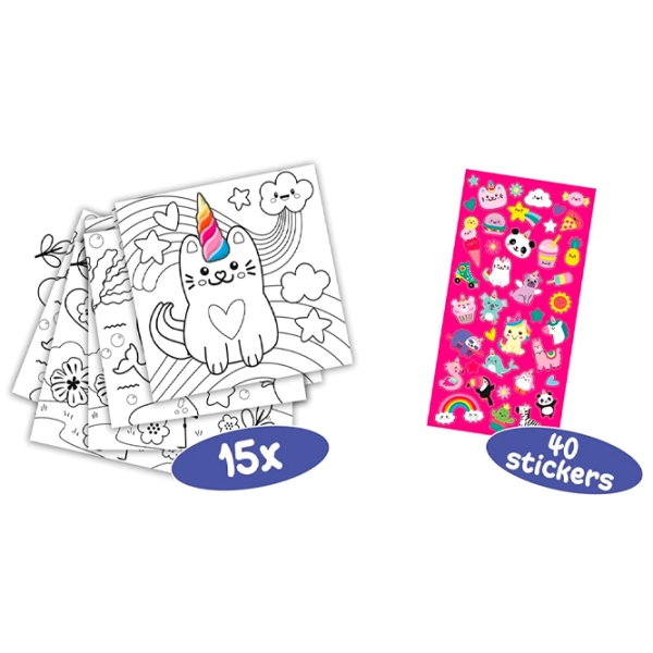 Set de creație SES Unicorn colouring book 00111 Multicolor pentru fetițe, 3+ photo 2