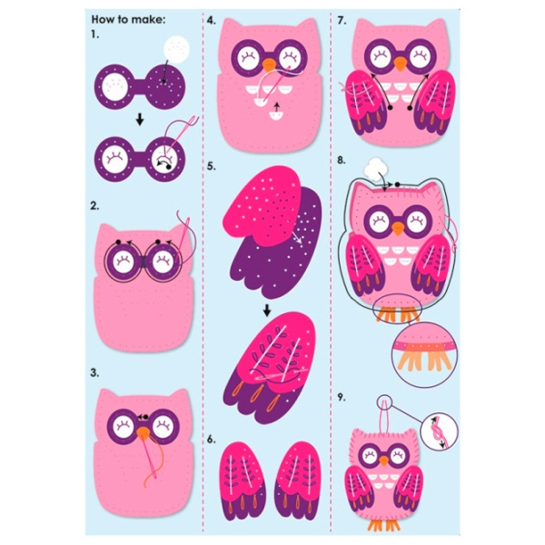 Set de creație Avenir Owl CH1629 Multicolor Pentru copii, 6+ photo 3