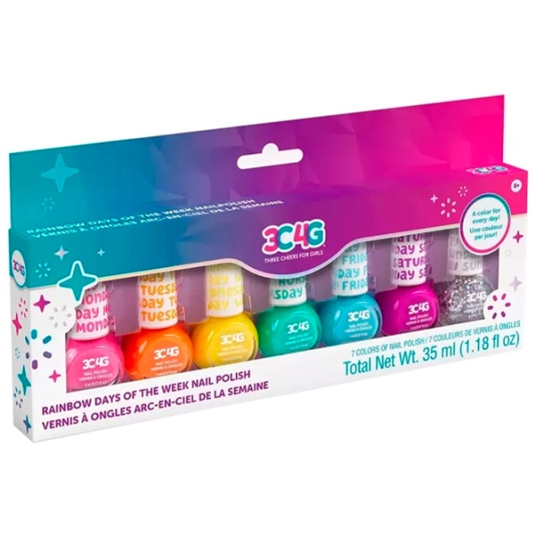 Креативный набор Make It Real Rainbow Days of the week Nail Polish 10007M Разноцветный для девочек, 8+ photo 1
