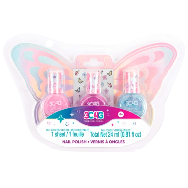 Креативный набор Make It Real Butterfly Nail Polish Trio 10043M Разноцветный для девочек, 6+ photo 1