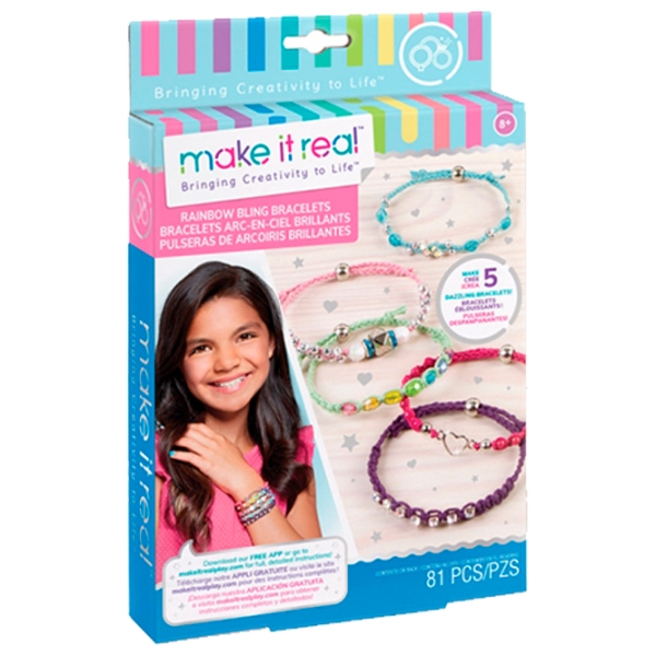 Креативный набор Make It Real Rainbow Bling Bracelets 1206M Разноцветный Для девочек, 8+ photo 1