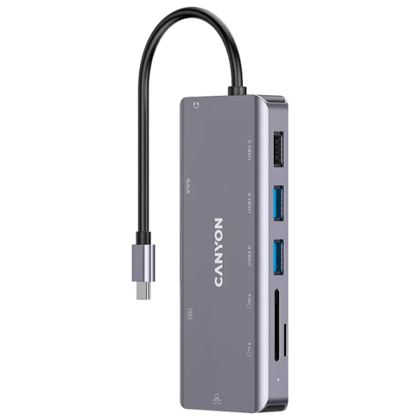 Адаптер Canyon DS-11 9-in-1 Серый USB Type-C photo 1
